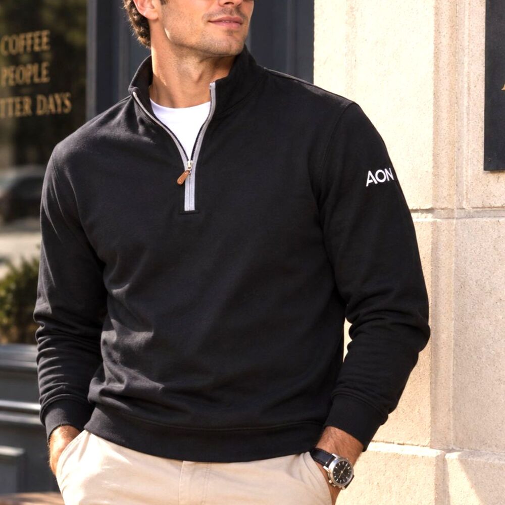 NWT Johnnie-O Sully 1/4 Zip Pullover Black Corporate Golf Sweater Gorpcore L